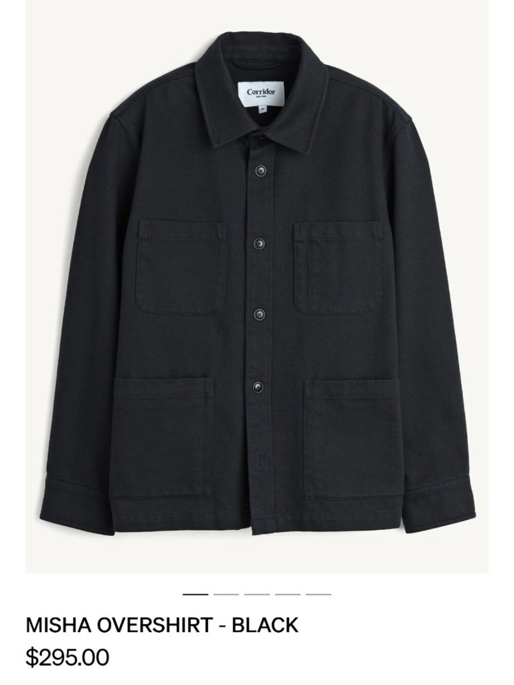 Corridor Misha Overshirt- Black XL - New with tags